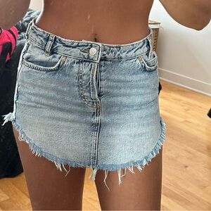 Free people denim mini skirt